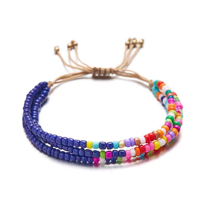 Wholesale Boho Style Multi-layered Braided Rice Bead Bracelet